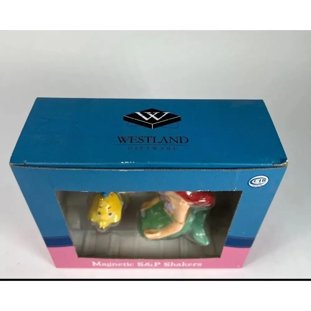 The Little Mermaid Salt And Pepper Shaker Set Westland Disney Vintage Ariel